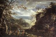 ROSA, Salvator River Landscape with Apollo and the Cumean Sibyl  gq Sweden oil painting reproduction